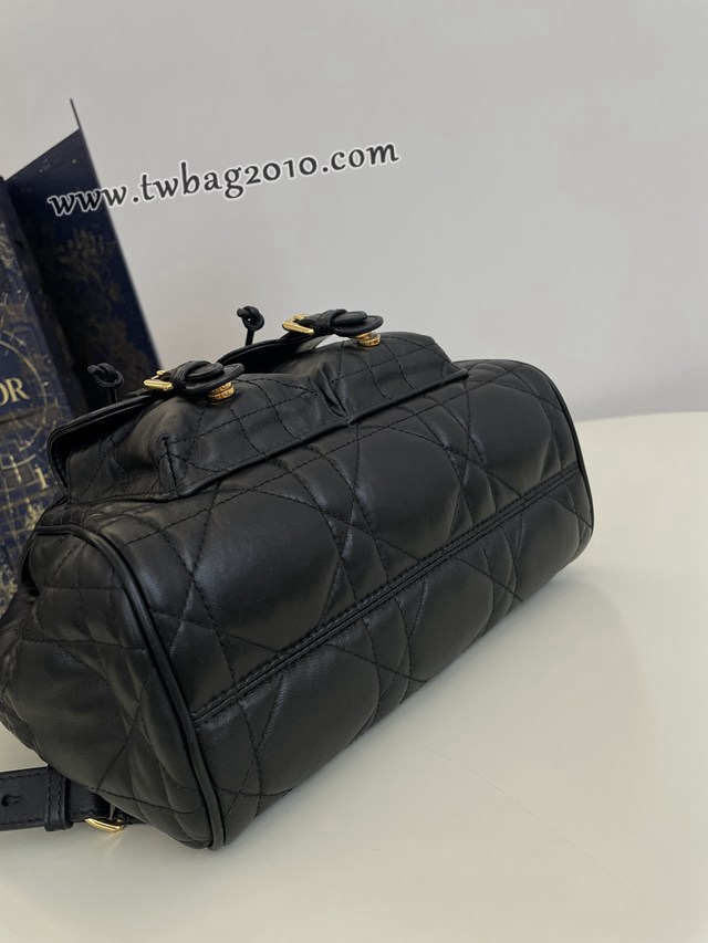 Dior专柜新款迪奥高仿原单黑色中号Caro秋冬系列双肩包 djfk1724